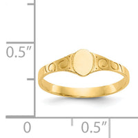 14k Polished Oval Baby Signet Ring-K3849