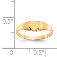 14k Satin Baby Heart Signet Ring-K3850