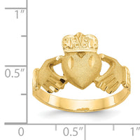 14K Diamond-cut Claddagh Ring-K3856