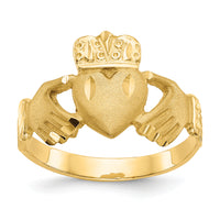 14K Diamond-cut Claddagh Ring-K3856