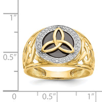 14k and Rhodium Onyx Diamond Trinity Ring-K3857