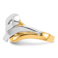 14K Two-Tone Swirl Ring-K3858