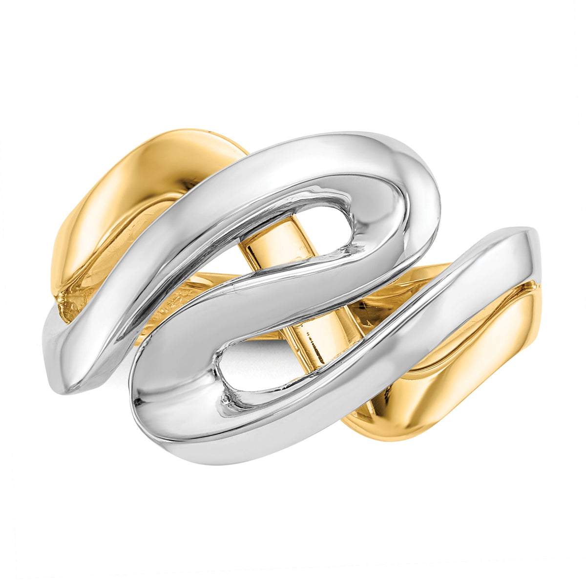 14K Two-Tone Swirl Ring-K3858