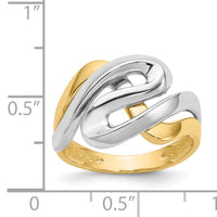 14K Two-Tone Swirl Ring-K3858