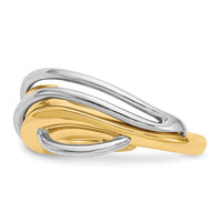 14k Two-tone Wave Ring-K3859