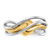 14k Two-tone Wave Ring-K3859