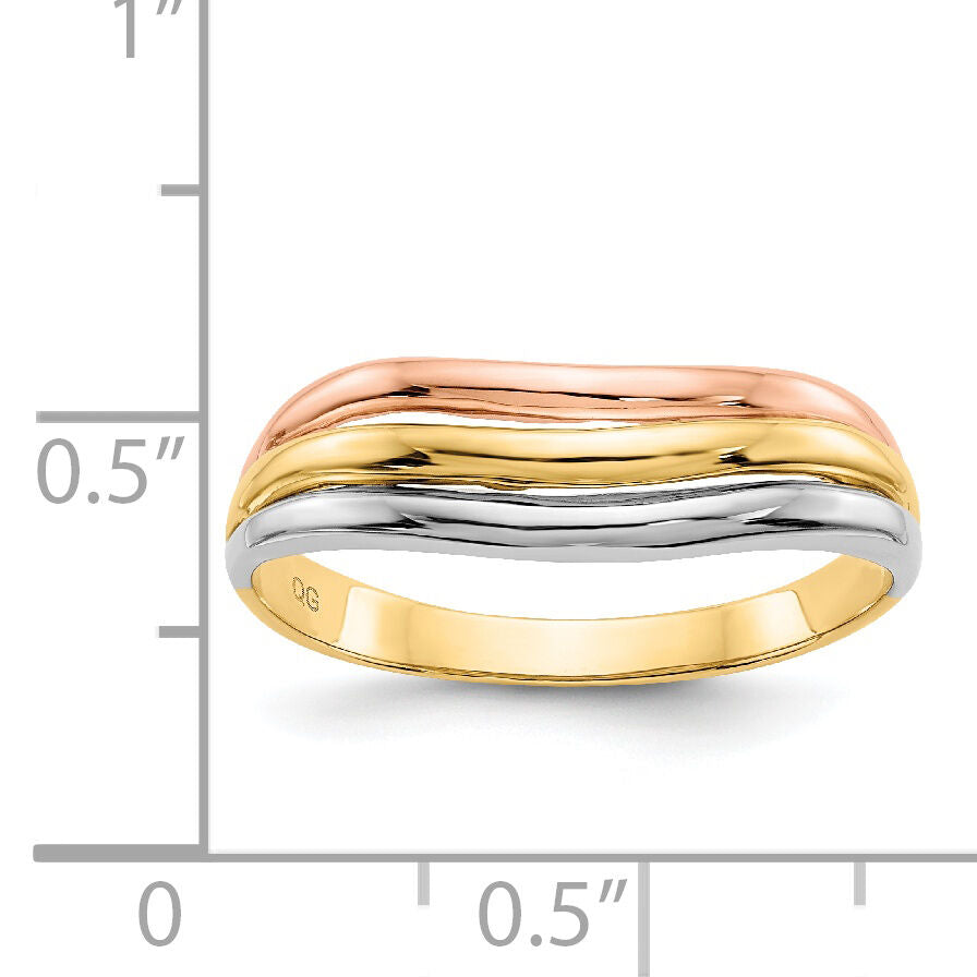 14K Tri-Color Open Fancy Ring-K3864