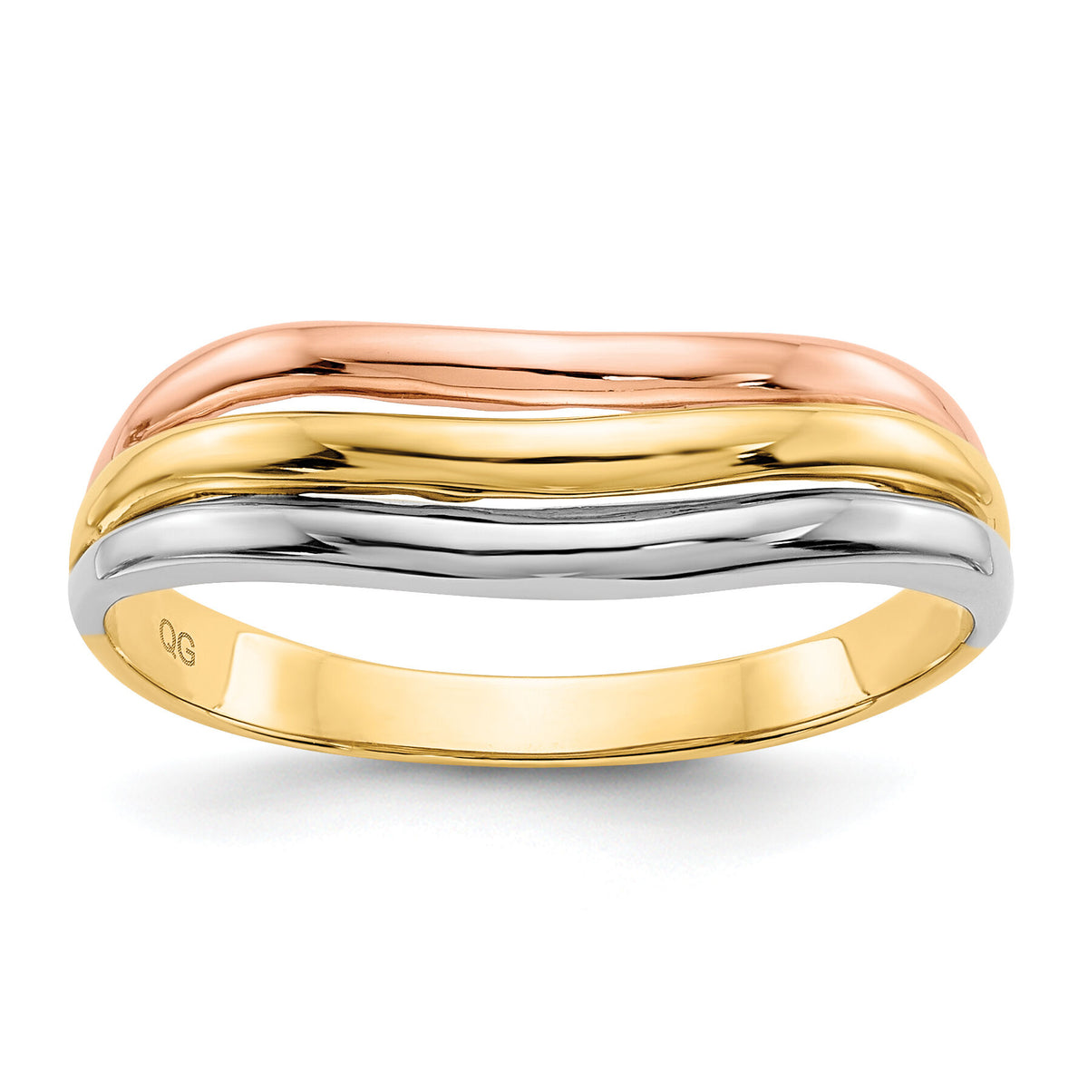 14K Tri-Color Open Fancy Ring-K3864