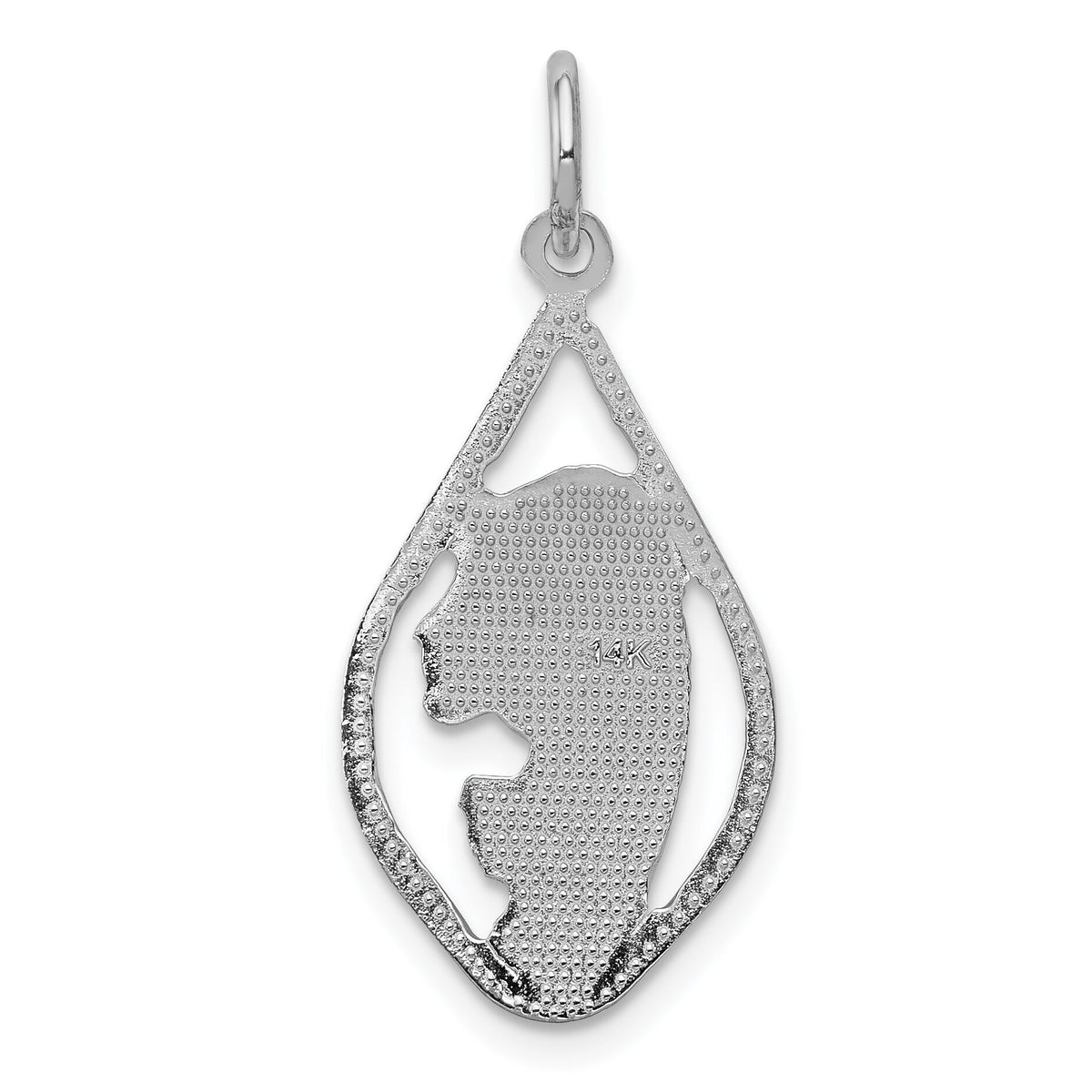 14k White Gold Mary Blessed Virgin Charm-K387