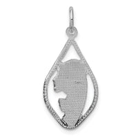 14k White Gold Mary Blessed Virgin Charm-K387