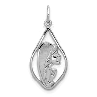 14k White Gold Mary Blessed Virgin Charm-K387