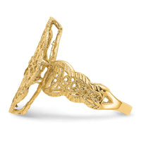 14K Diamond Cut Filigree Ring-K3880
