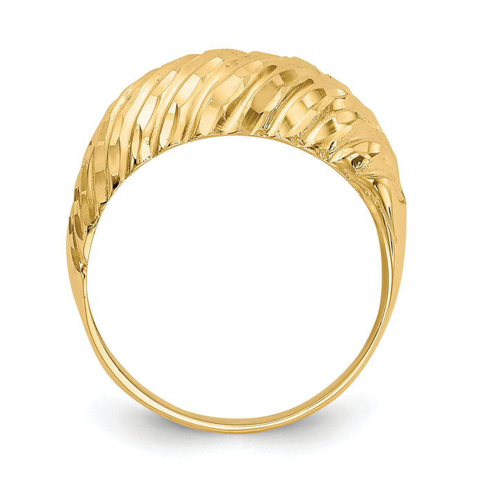 14K Diamond-cut Domed Ring-K3881