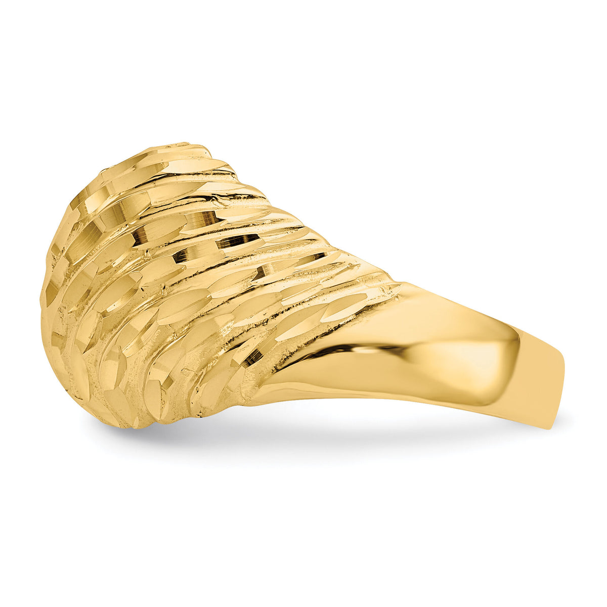 14K Diamond-cut Domed Ring-K3881
