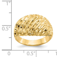 14K Diamond-cut Domed Ring-K3881