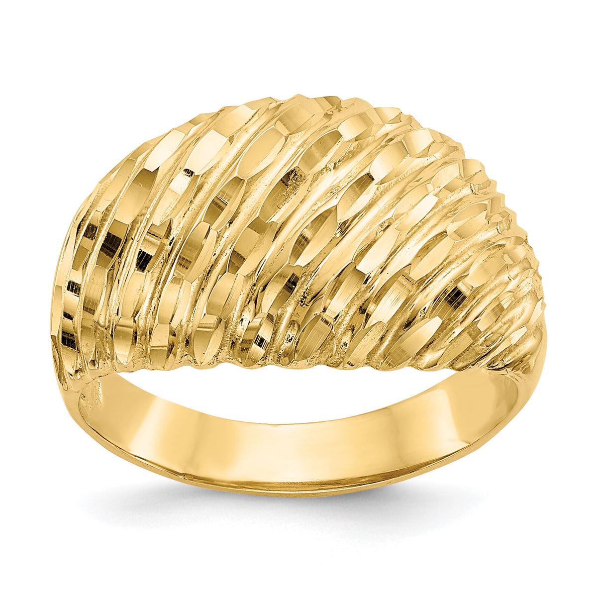 14K Diamond-cut Domed Ring-K3881
