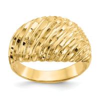 14K Diamond-cut Domed Ring-K3881