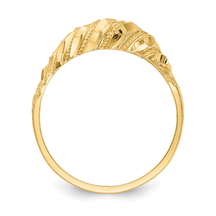 14K Diamond Cut Dome Ring-K3882