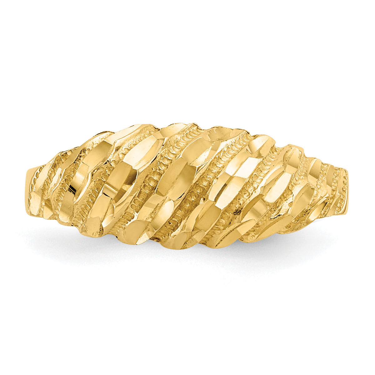 14K Diamond Cut Dome Ring-K3882