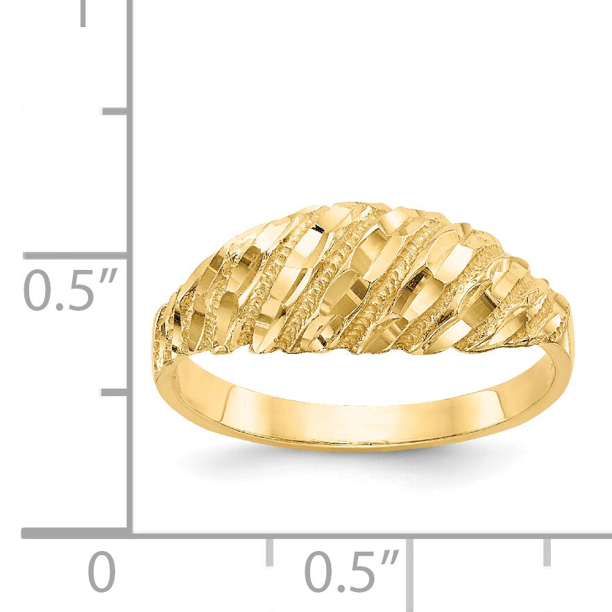 14K Diamond Cut Dome Ring-K3882