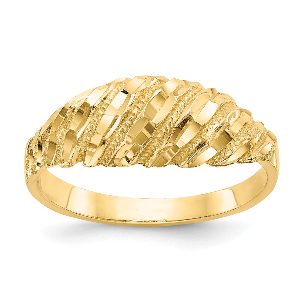 14K Diamond Cut Dome Ring-K3882