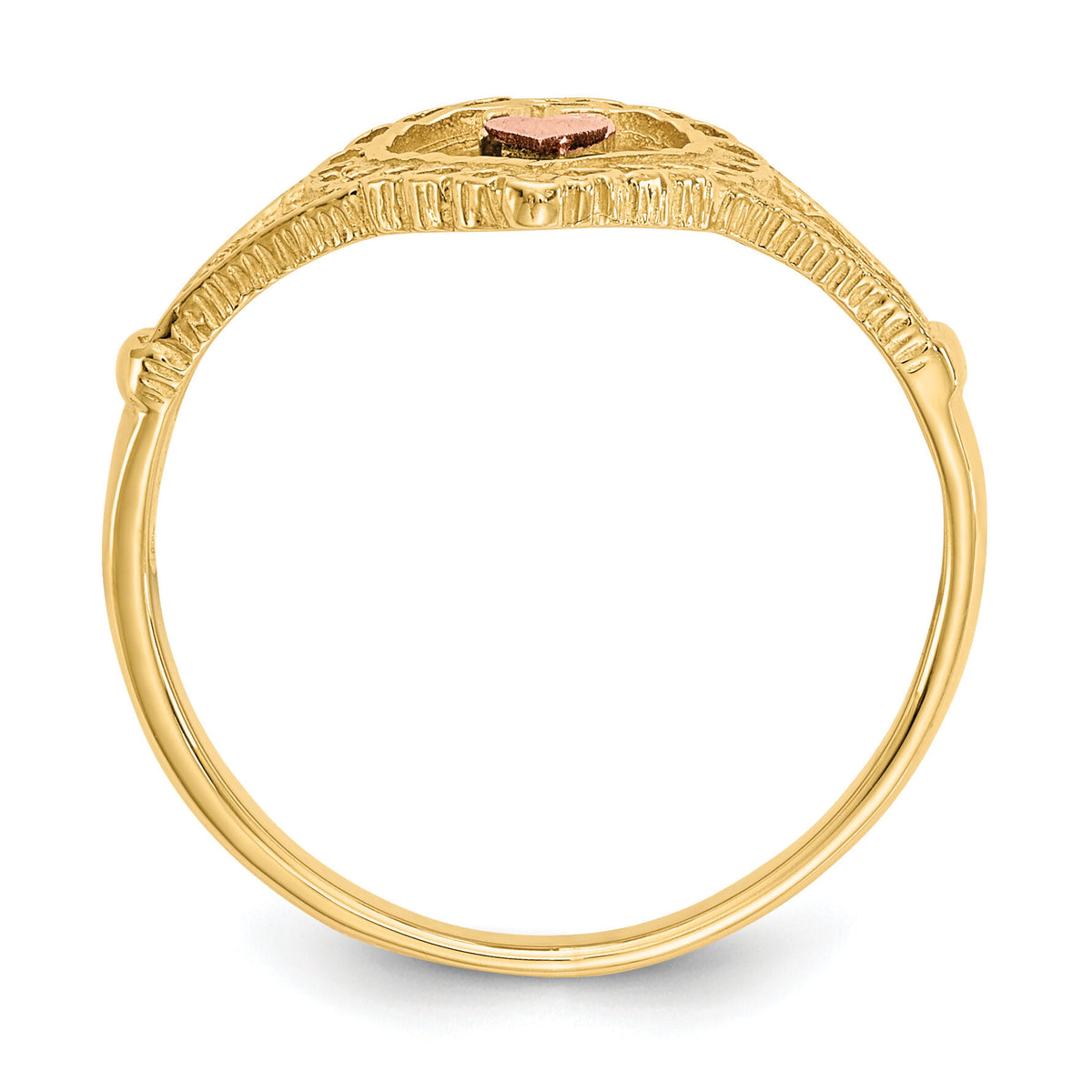14K Two-tone 15 Heart Ring-K3883