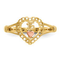 14K Two-tone 15 Heart Ring-K3883