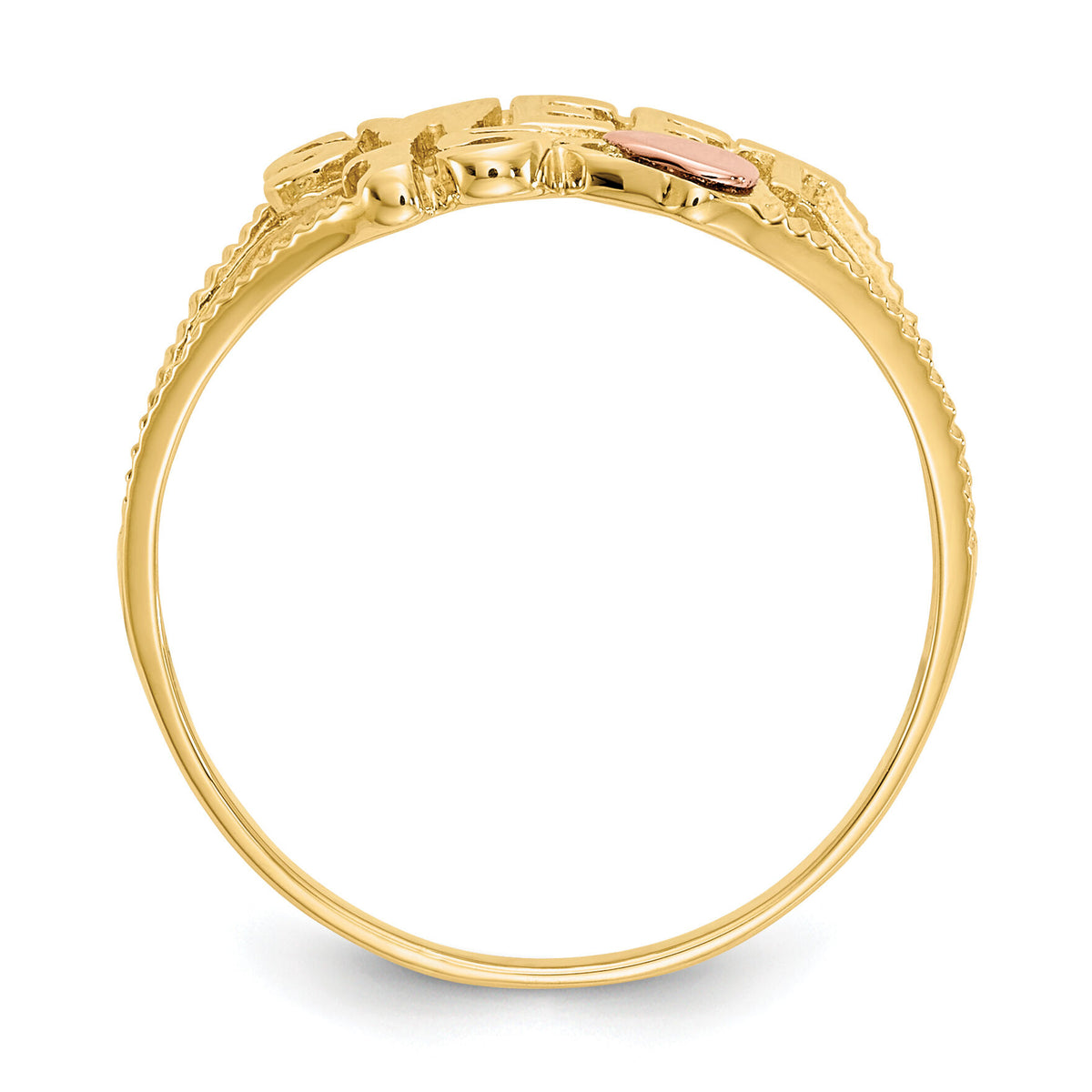14K Two-tone Sweet 15 Heart Ring-K3884