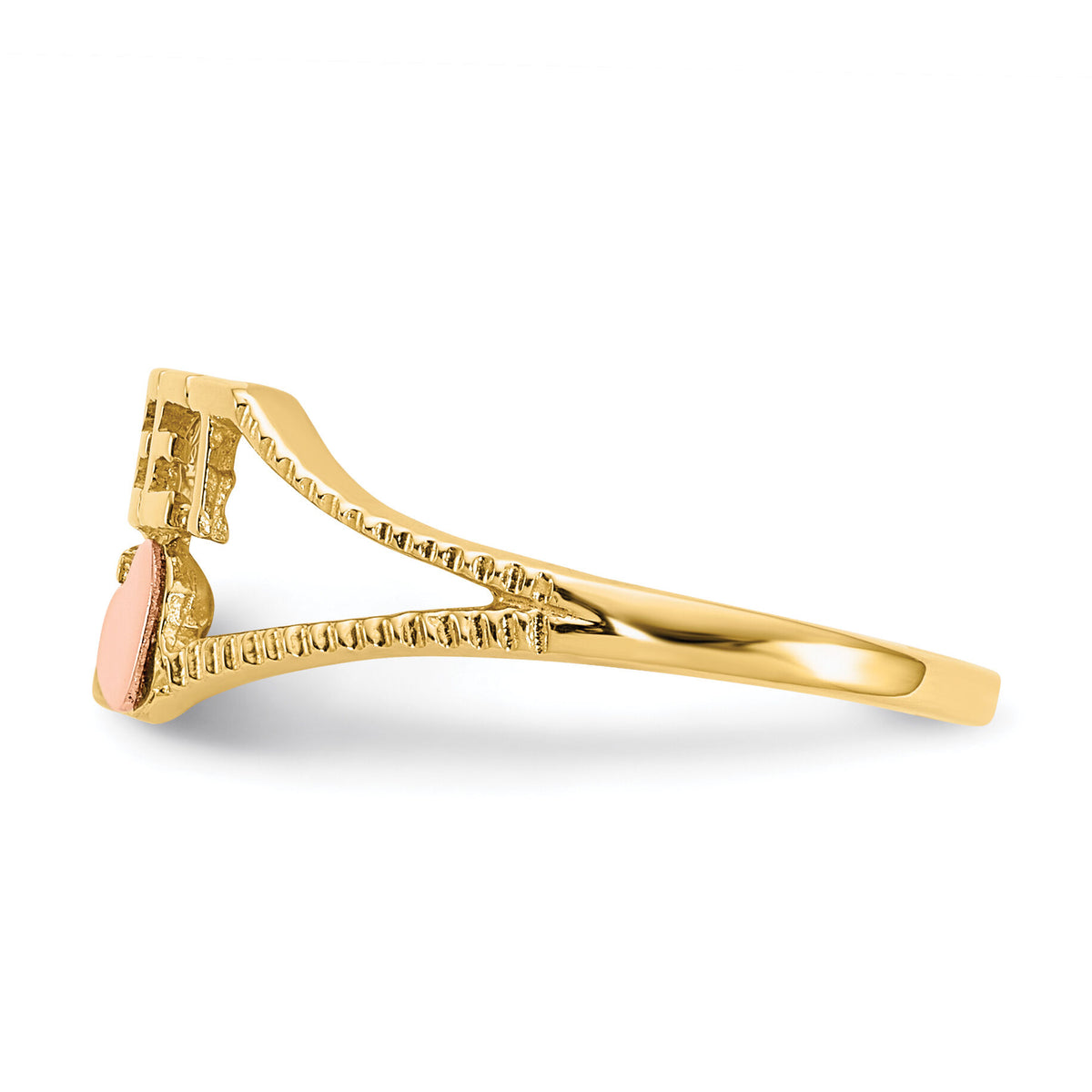 14K Two-tone Sweet 15 Heart Ring-K3884