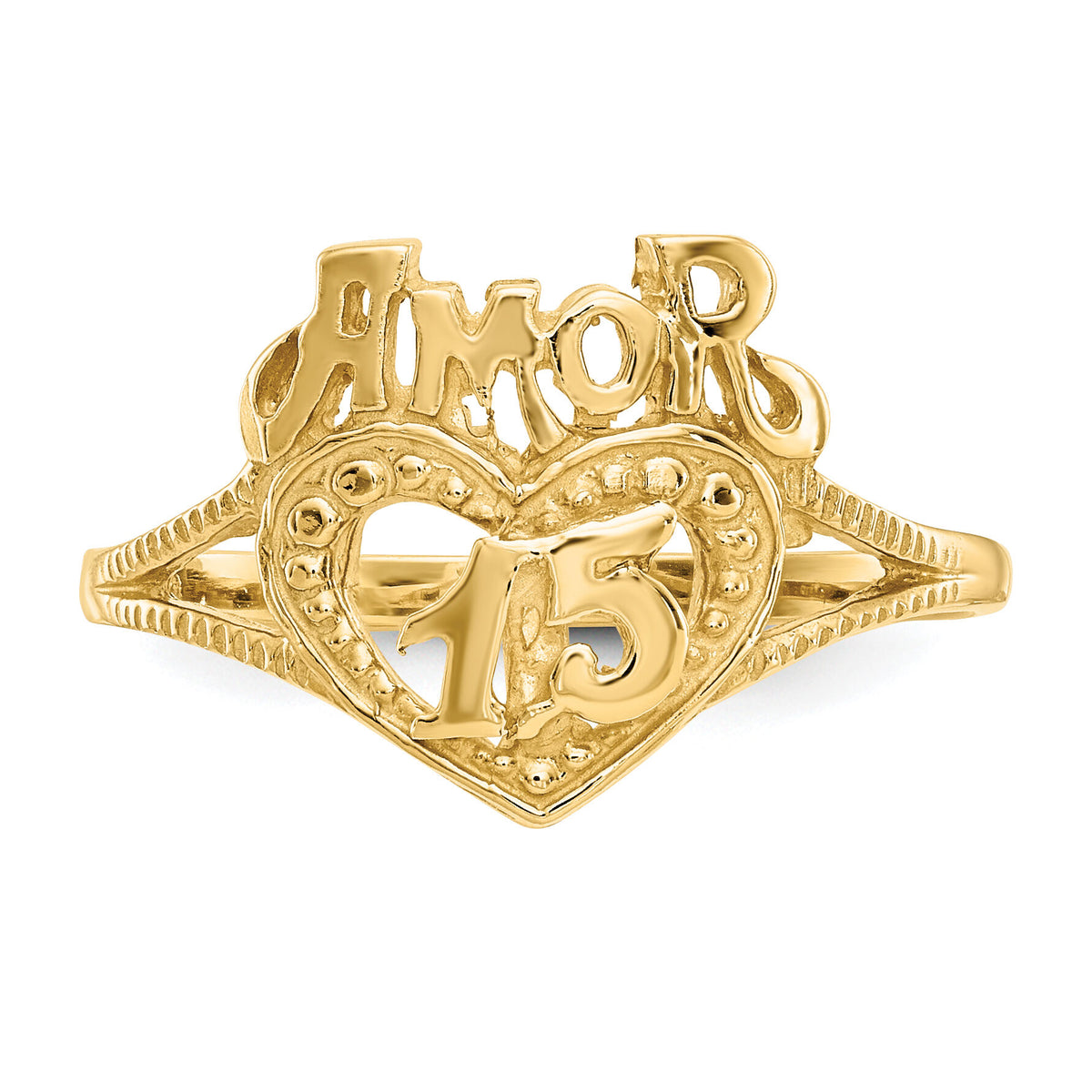 14K 15 Amor Heart Ring-K3885