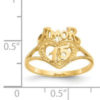 14K 15 Amor Heart Ring-K3885