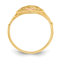 14K Two-tone Diamond Cut 15 Heart Ring-K3886