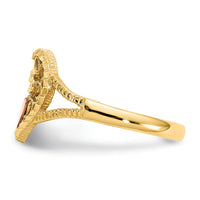 14K Two-tone Diamond Cut 15 Heart Ring-K3886