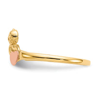 14K Two-tone Angel & Satin Heart Ring-K3891