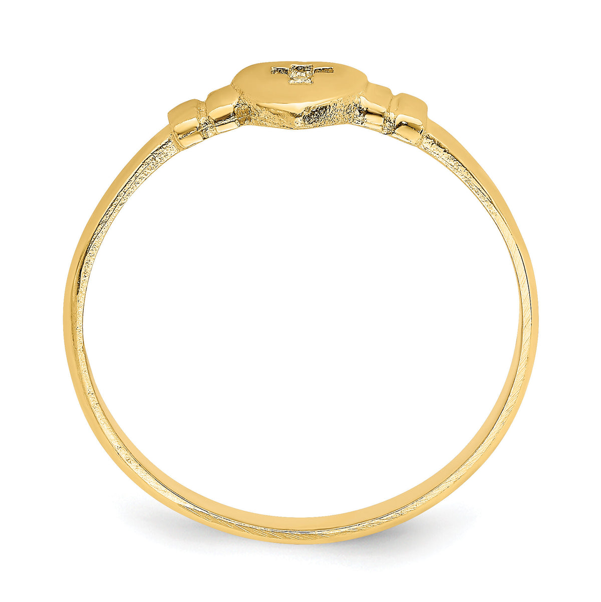 14k Heart w/Cut-Out Cross Ring-K3898