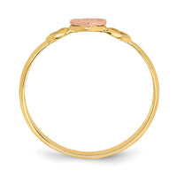 14k Rose and Yellow Gold Hearts Ring-K3899
