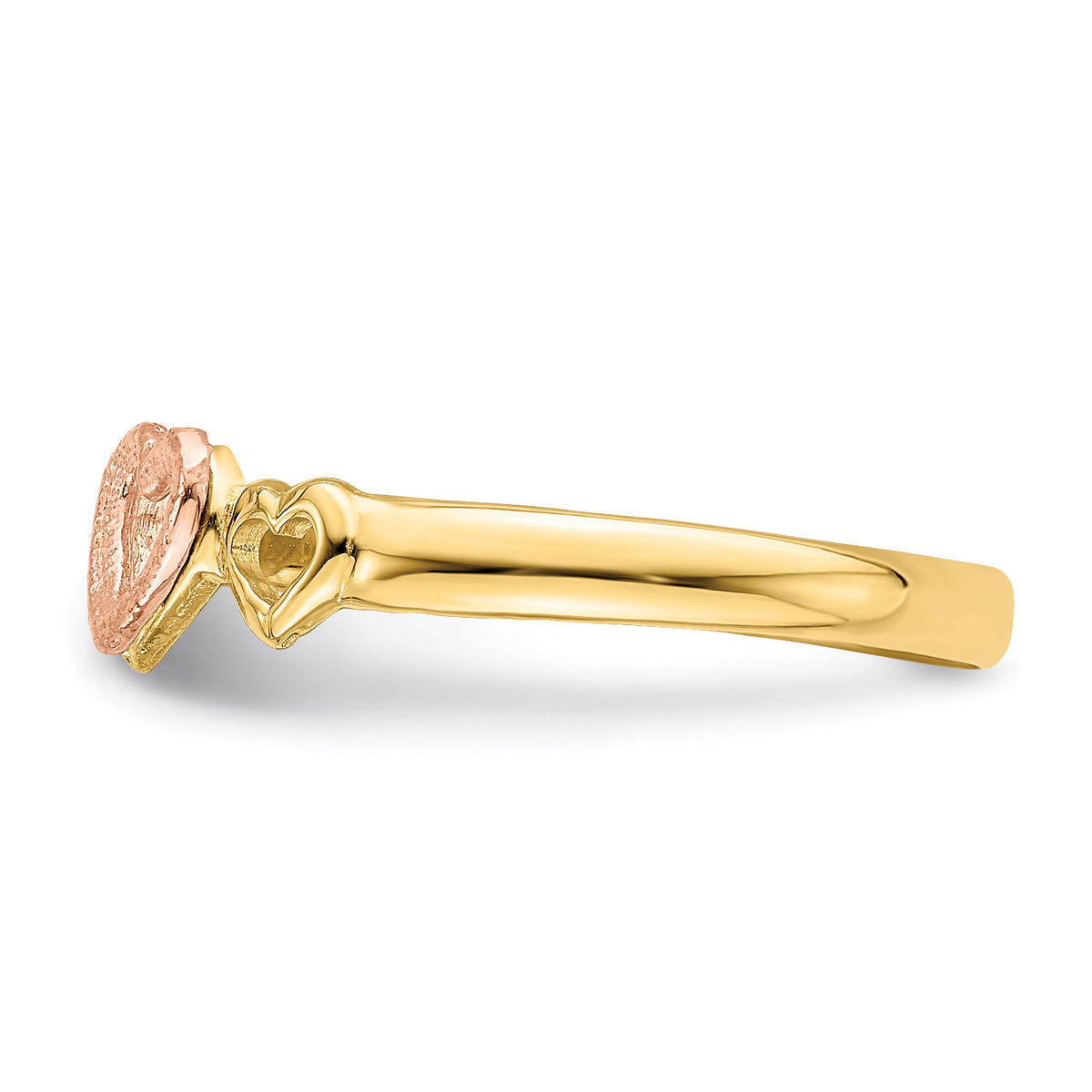 14k Rose and Yellow Gold Hearts Ring-K3899