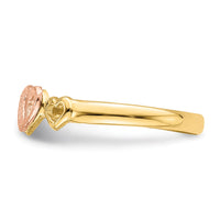 14k Rose and Yellow Gold Hearts Ring-K3899
