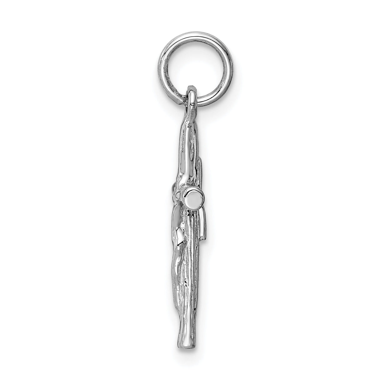 14k White Gold Crucifix Pendant-K390