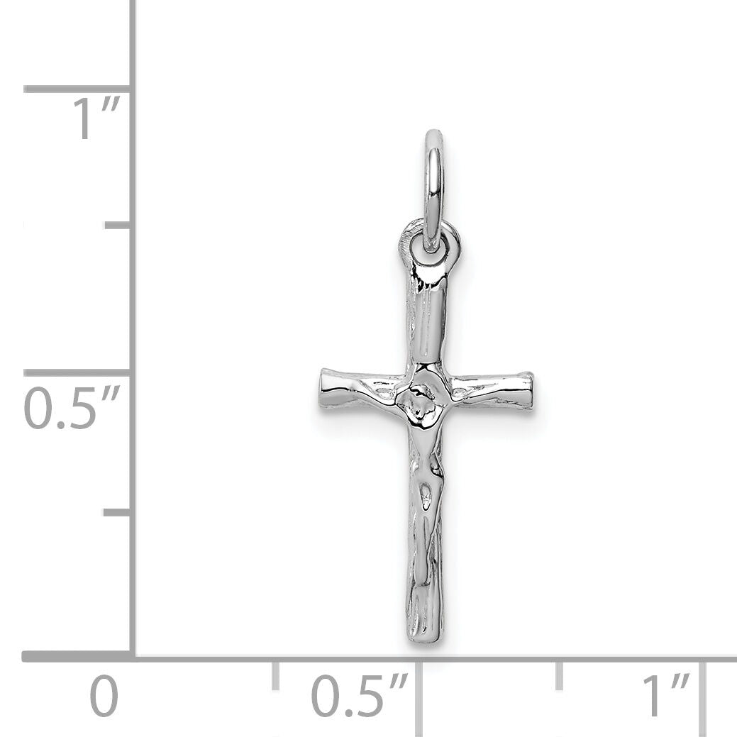 14k White Gold Crucifix Pendant-K390