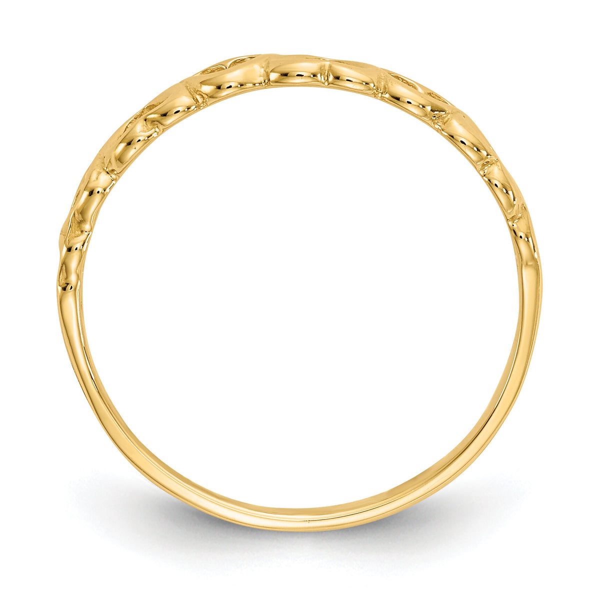 14k Polished Hearts Ring-K3900