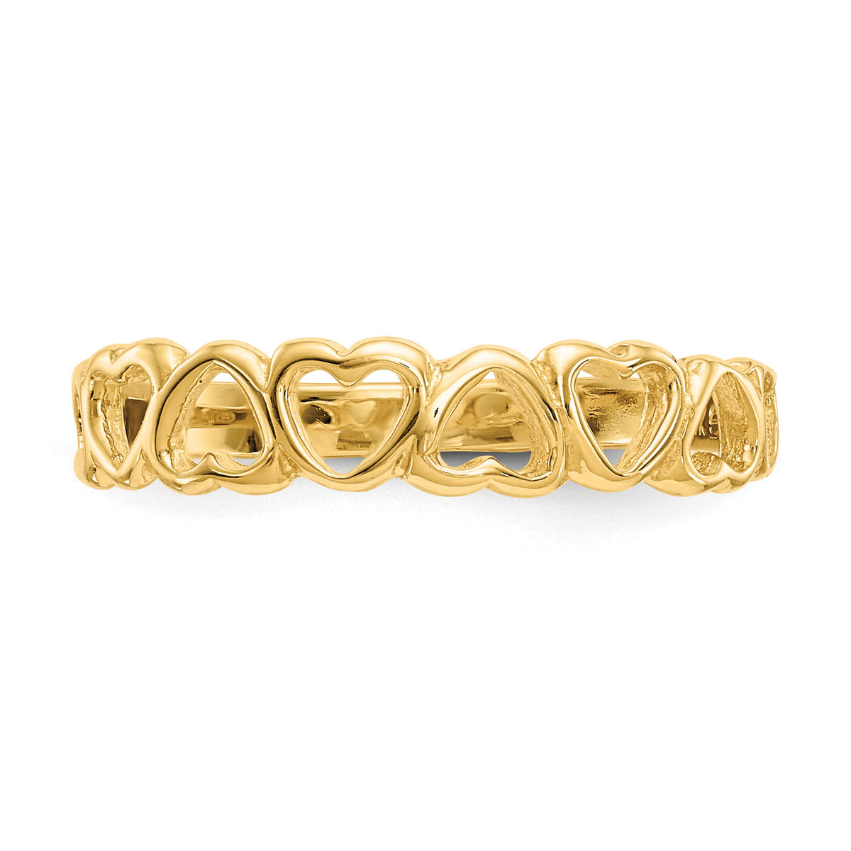 14k Polished Hearts Ring-K3900