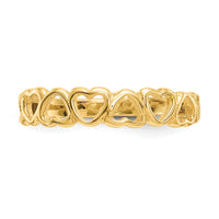 14k Polished Hearts Ring-K3900