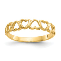 14k Polished Hearts Ring-K3900