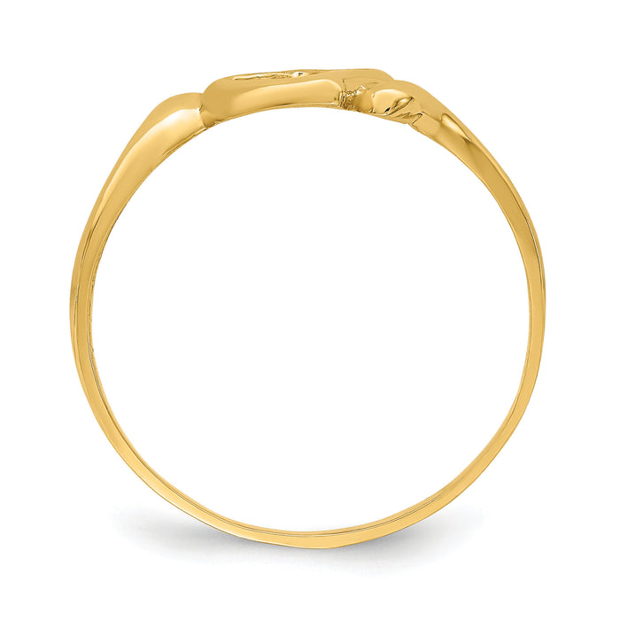 14k Open Heart w/Swirl Ring-K3914