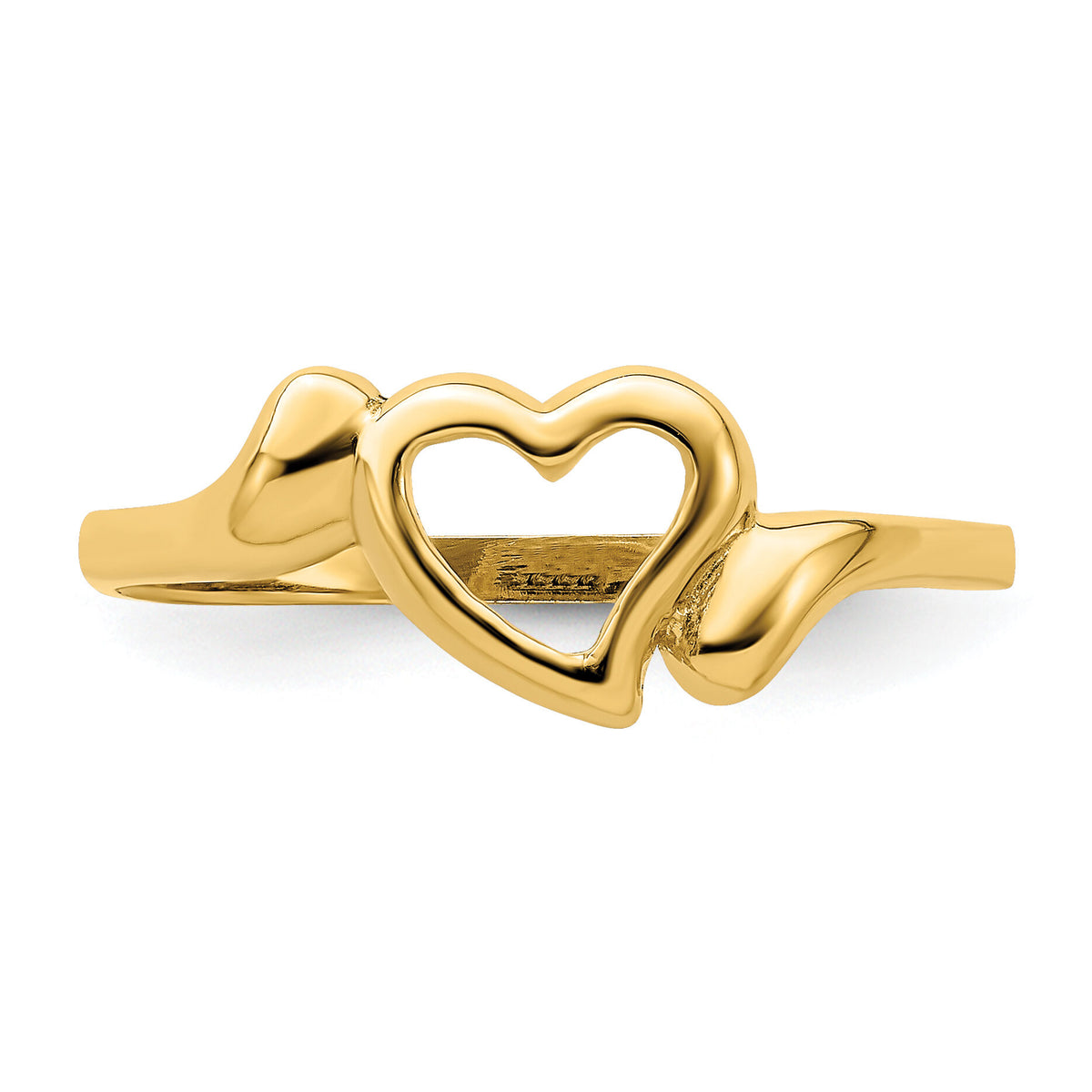 14k Open Heart w/Swirl Ring-K3914