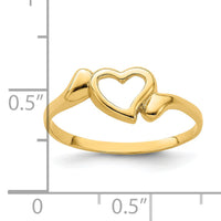 14k Open Heart w/Swirl Ring-K3914