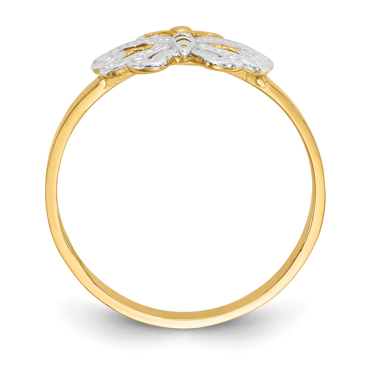 14k w/Rhodium Butterfly Ring-K3933