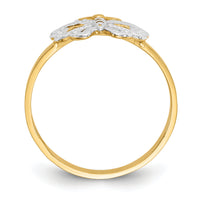 14k w/Rhodium Butterfly Ring-K3933