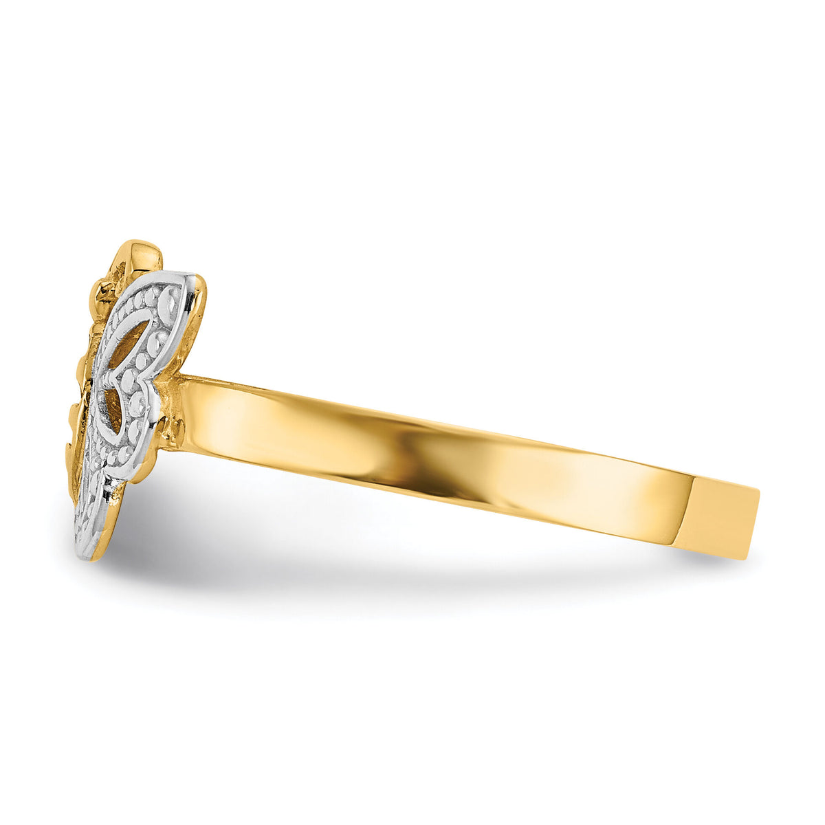 14k w/Rhodium Butterfly Ring-K3933